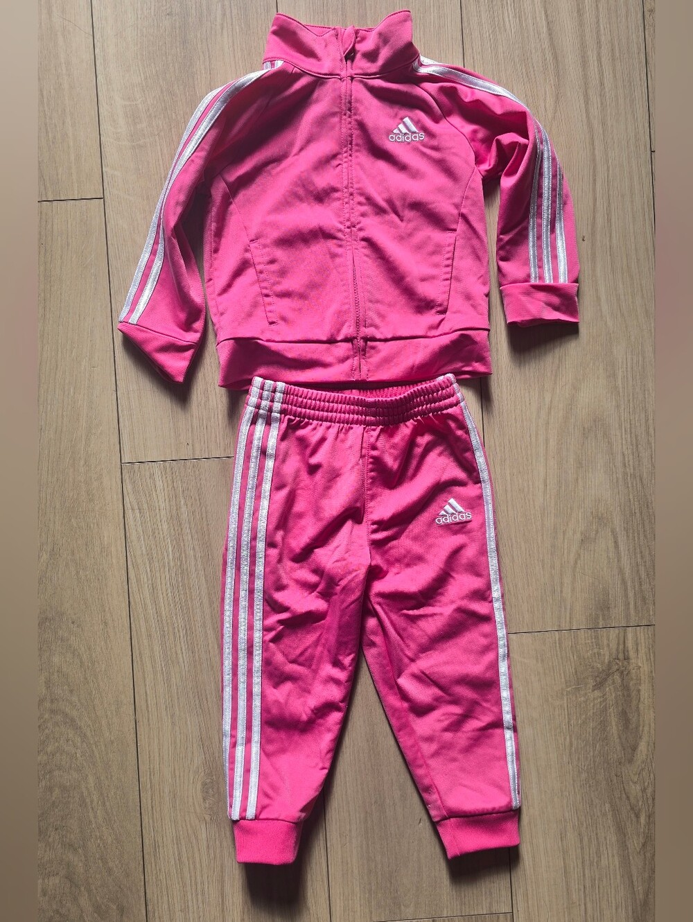 Adidas Toddler Pink Tracksuit Jacket & Pants Size 18m
